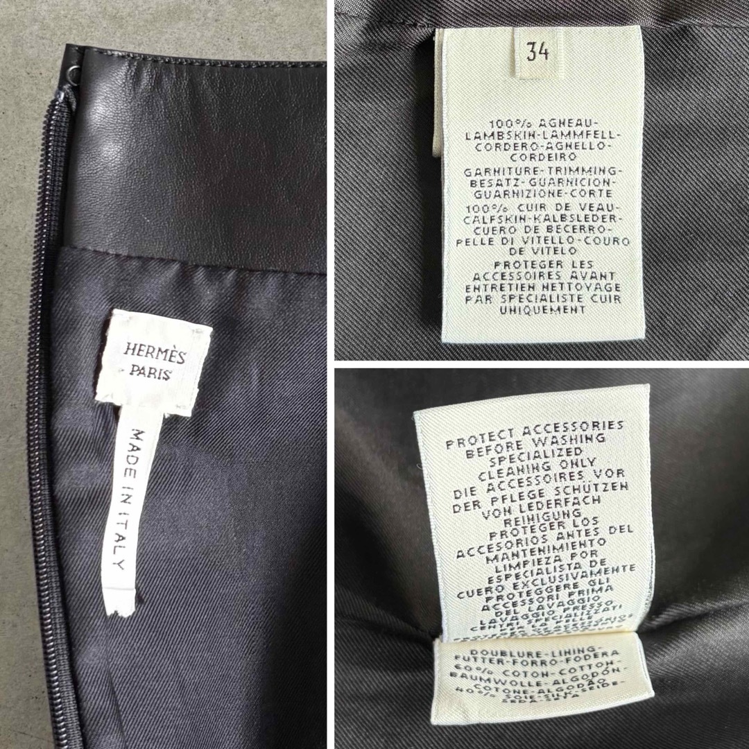 HERMES - HERMES ラムレザーワンピース 34 ブラックの通販 by HERMES - HERMES ラムレザーワンピース 34 ブラックの通販 by