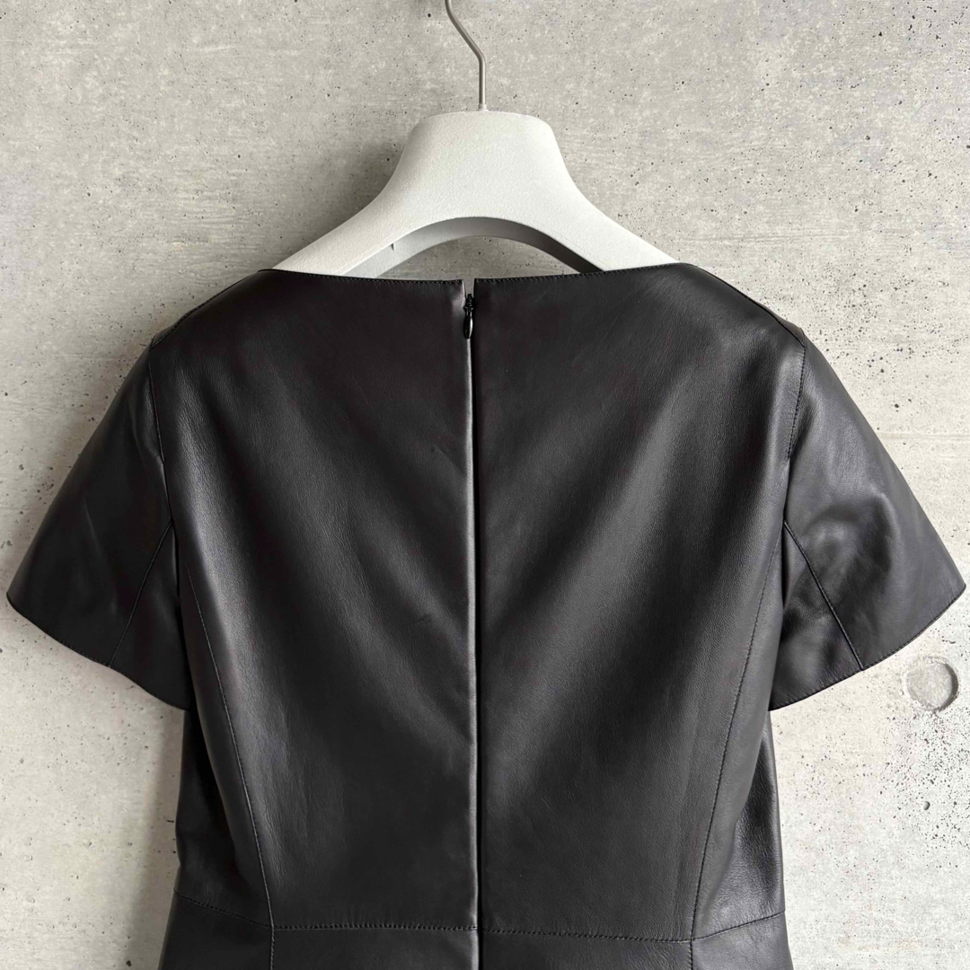 HERMES - HERMES ラムレザーワンピース 34 ブラックの通販 by HERMES - HERMES ラムレザーワンピース 34 ブラックの通販 by