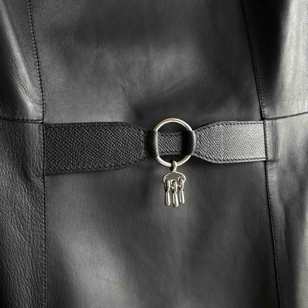 HERMES - HERMES ラムレザーワンピース 34 ブラックの通販 by HERMES - HERMES ラムレザーワンピース 34 ブラックの通販 by