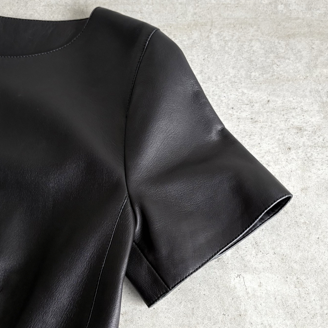 HERMES - HERMES ラムレザーワンピース 34 ブラックの通販 by HERMES - HERMES ラムレザーワンピース 34 ブラックの通販 by