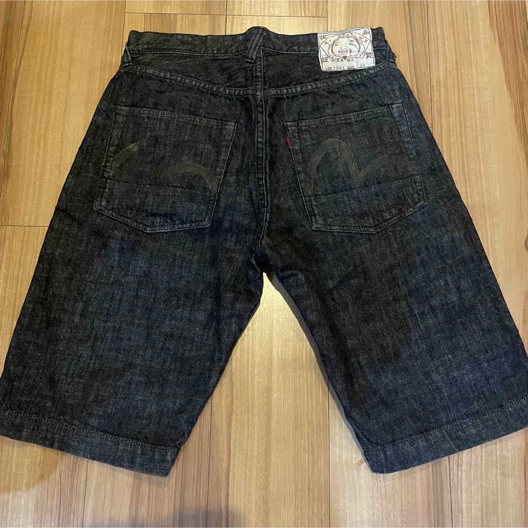 EVISU - サイズ30 黒カモメ ブラックデニム 7001 ハーフ EVISU - サイズ30 黒カモメ ブラックデニム 7001 ハーフ