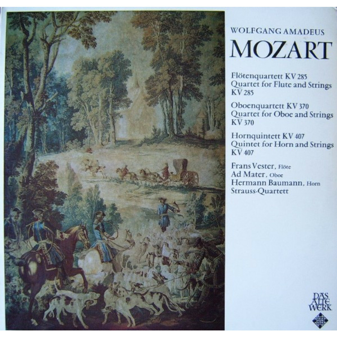 独LP Wolfgang Amadeus Mozart - Fran Flotenquartett KV 285 / Oboenquartett KV 370 / Horn SLT43090 TELEFUNKEN /00260 エンタメ/ホビーのエンタメ その他(その他)の商品写真
