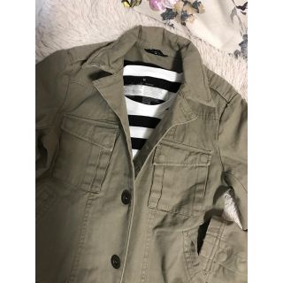 ザラ(ZARA)の【未使用】ワイヤーシャツジャケット Sサイズ カーキ 立て襟可能(Gジャン/デニムジャケット)