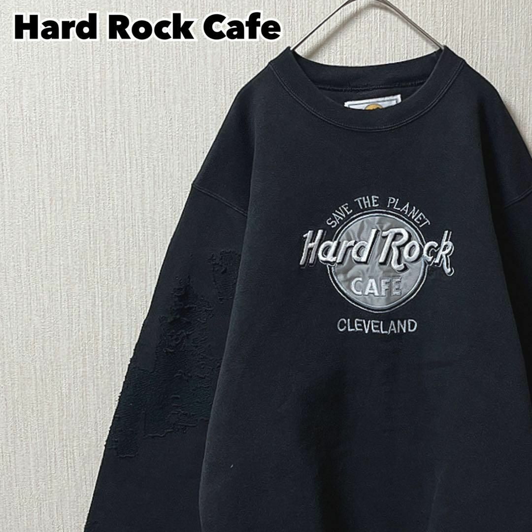 VINTAGE - 90s USA製 Hard Rock Cafe スウェット トレーナー 黒 VINTAGE - 90s USA製 Hard Rock Cafe スウェット トレーナー 黒