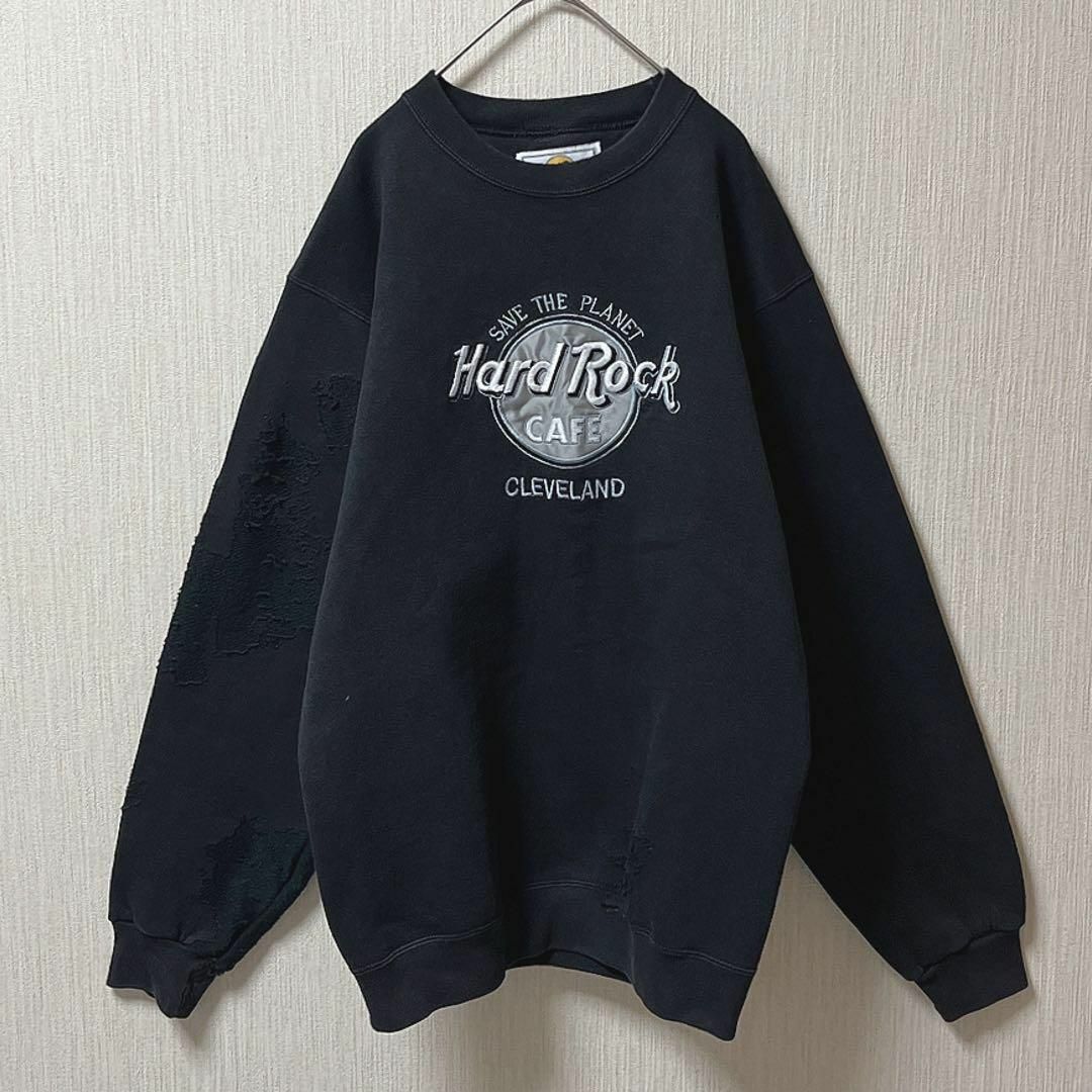 VINTAGE - 90s USA製 Hard Rock Cafe スウェット トレーナー 黒 VINTAGE - 90s USA製 Hard Rock Cafe スウェット トレーナー 黒