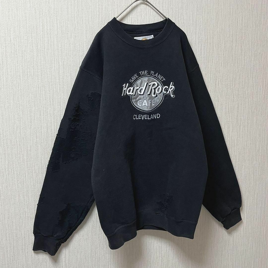 VINTAGE - 90s USA製 Hard Rock Cafe スウェット トレーナー 黒 VINTAGE - 90s USA製 Hard Rock Cafe スウェット トレーナー 黒