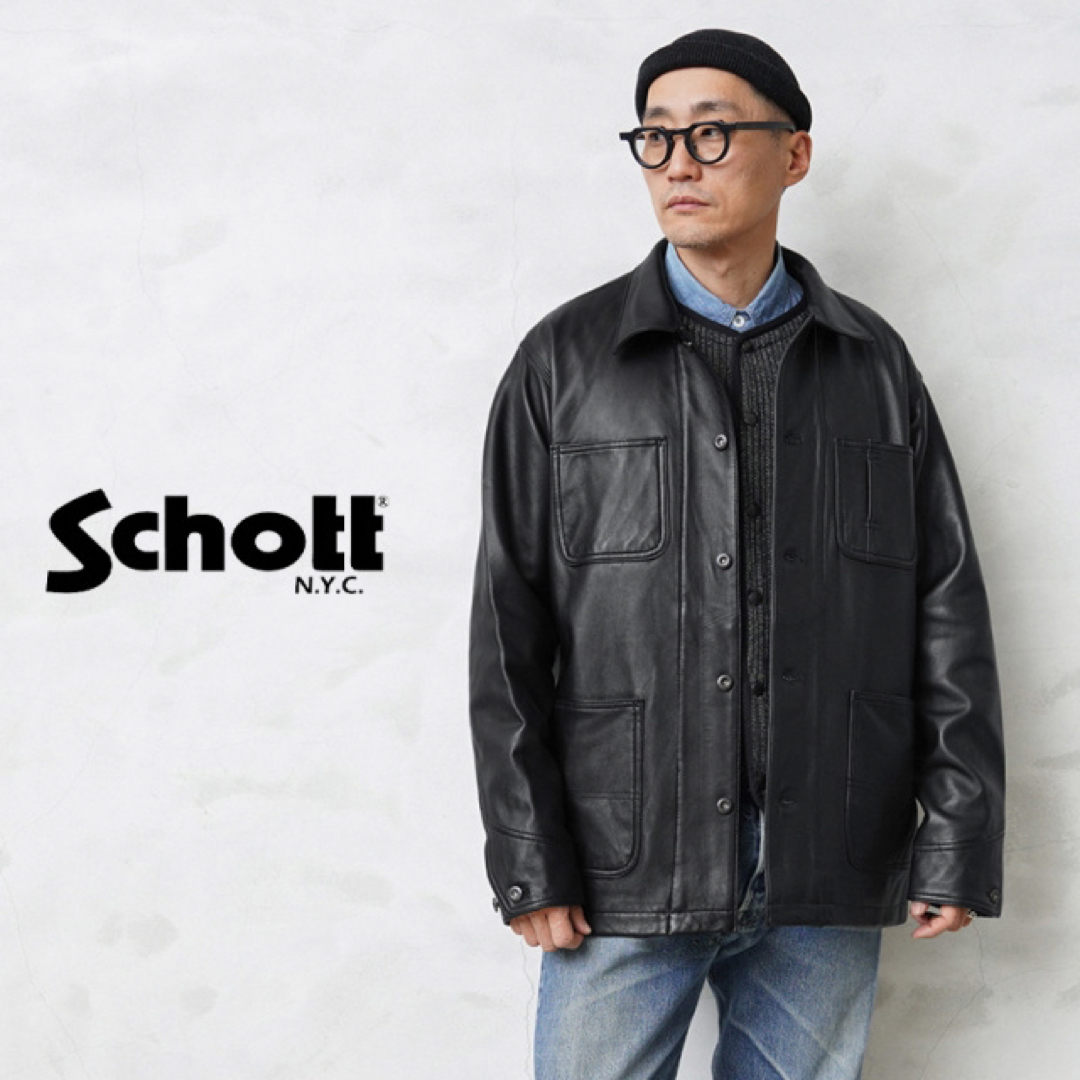 schott - Schott ラムレザー カバーオール XL ブラックの通販 by schott - Schott ラムレザー カバーオール XL ブラックの通販 by