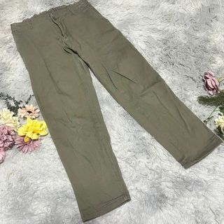 ショコラフィネローブ(chocol raffine robe)の【chocol raffine robe】ゴムウエスト チノパン カーキ　L(カジュアルパンツ)