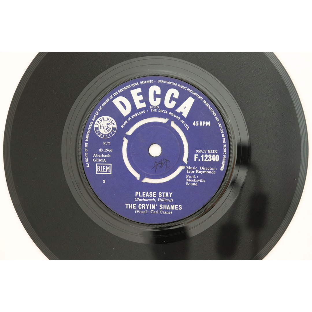 英7” Cryin Shames Please Stay F12340 Decca /00080