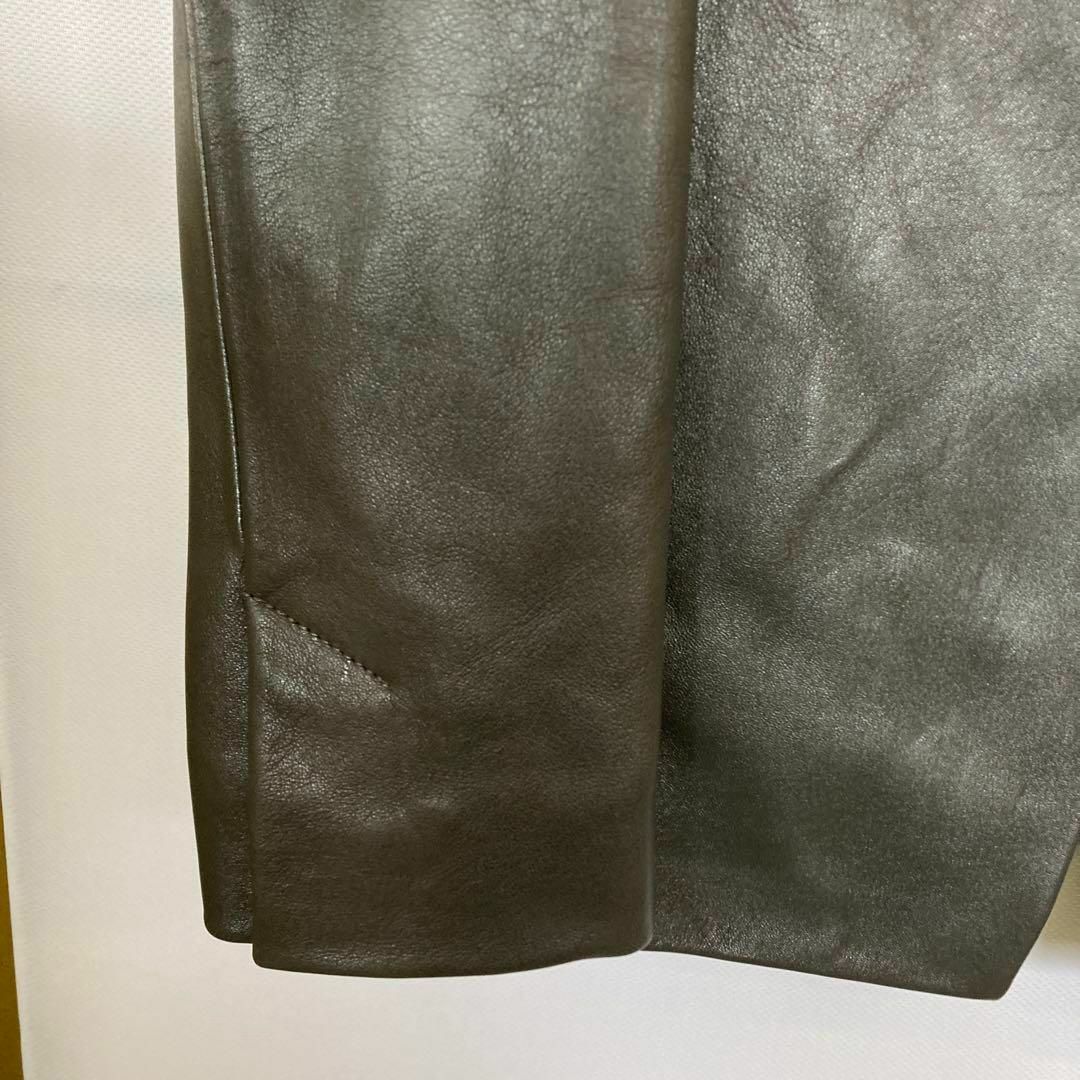 wjk - W117 wjk seam jacket レザージャケット 羊 グレー Sの wjk - W117 wjk seam jacket レザージャケット 羊 グレー Sの