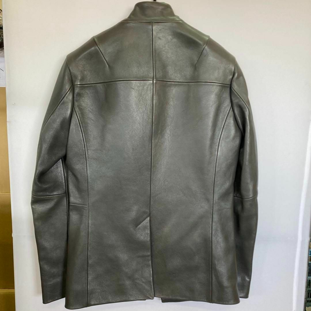 wjk - W117 wjk seam jacket レザージャケット 羊 グレー Sの wjk - W117 wjk seam jacket レザージャケット 羊 グレー Sの