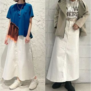 DEUXIEME CLASSE - SURT サート ホワイト マキシデニムスカート DEUXIEME CLASSE - SURT サート ホワイト マキシデニムスカート