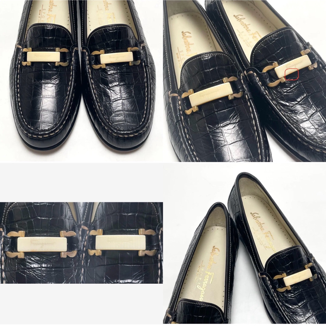 Salvatore Ferragamo - 美品 フェラガモ ガンチーニ クロコ 型 Salvatore Ferragamo - 美品 フェラガモ ガンチーニ クロコ 型