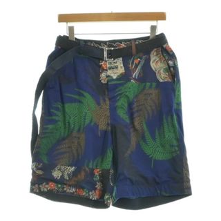 sacai - sacai サカイ ショートパンツ 2(M位) 青x緑x茶等(総柄 sacai - sacai サカイ ショートパンツ 2(M位) 青x緑x茶等(総柄