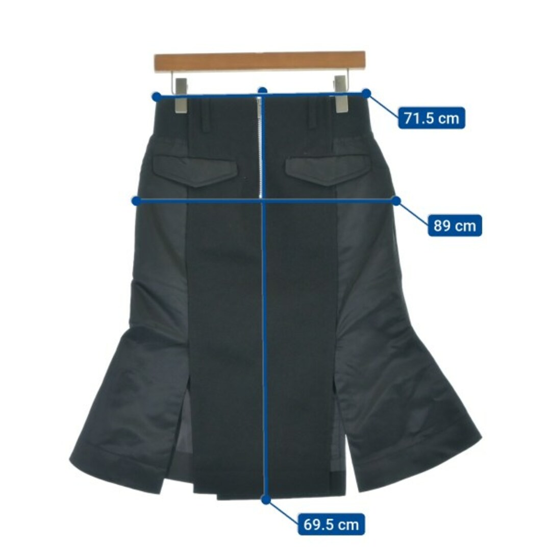 sacai - sacai サカイ ロング・マキシ丈スカート 1(S位) 黒 sacai - sacai サカイ ロング・マキシ丈スカート 1(S位) 黒