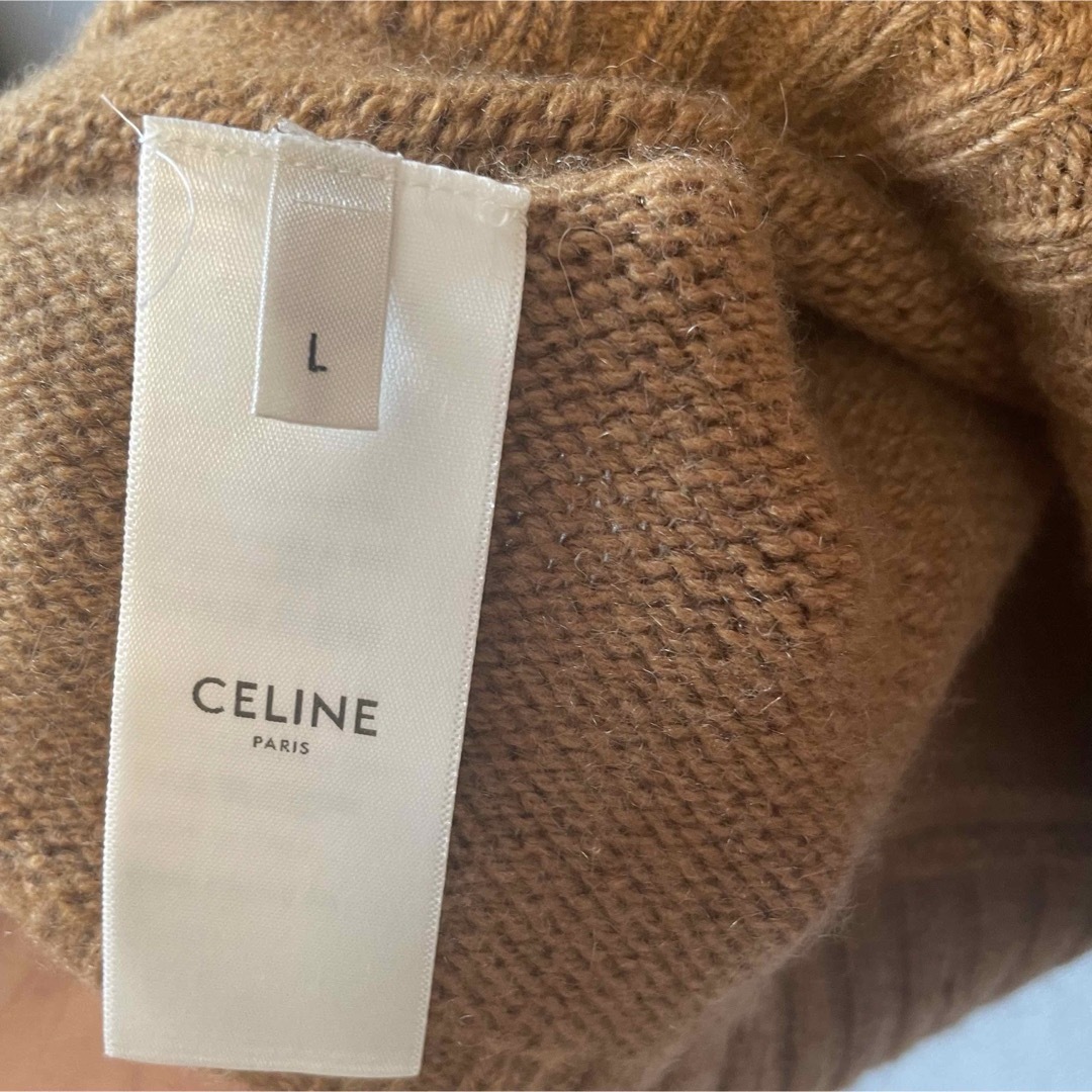 CELINE - CELINE カシミア100 エディ期 ブラウン Vネック ニット CELINE - CELINE カシミア100 エディ期 ブラウン Vネック ニット