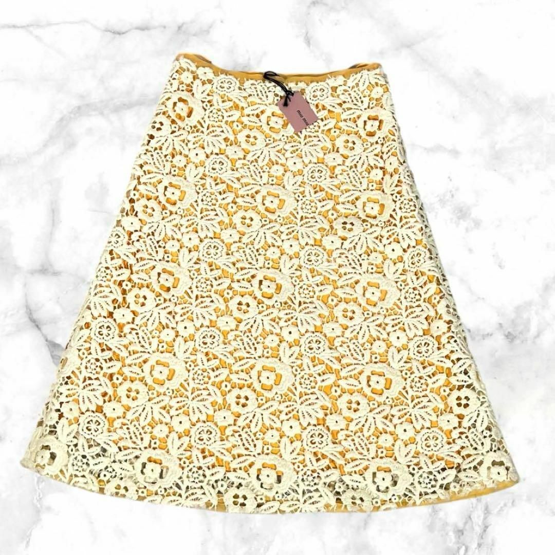 MIU MIU - 【新品未使用】MIU MIU 花柄 レース スカート 18ss MIU MIU - 【新品未使用】MIU MIU 花柄 レース スカート 18ss
