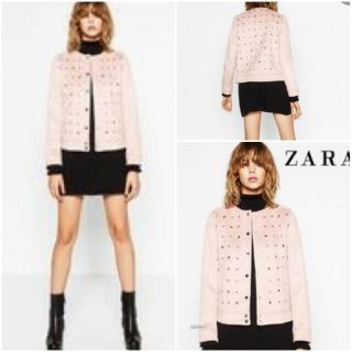 ザラ(ZARA)のZARAスタッズジャケット(ノーカラージャケット)