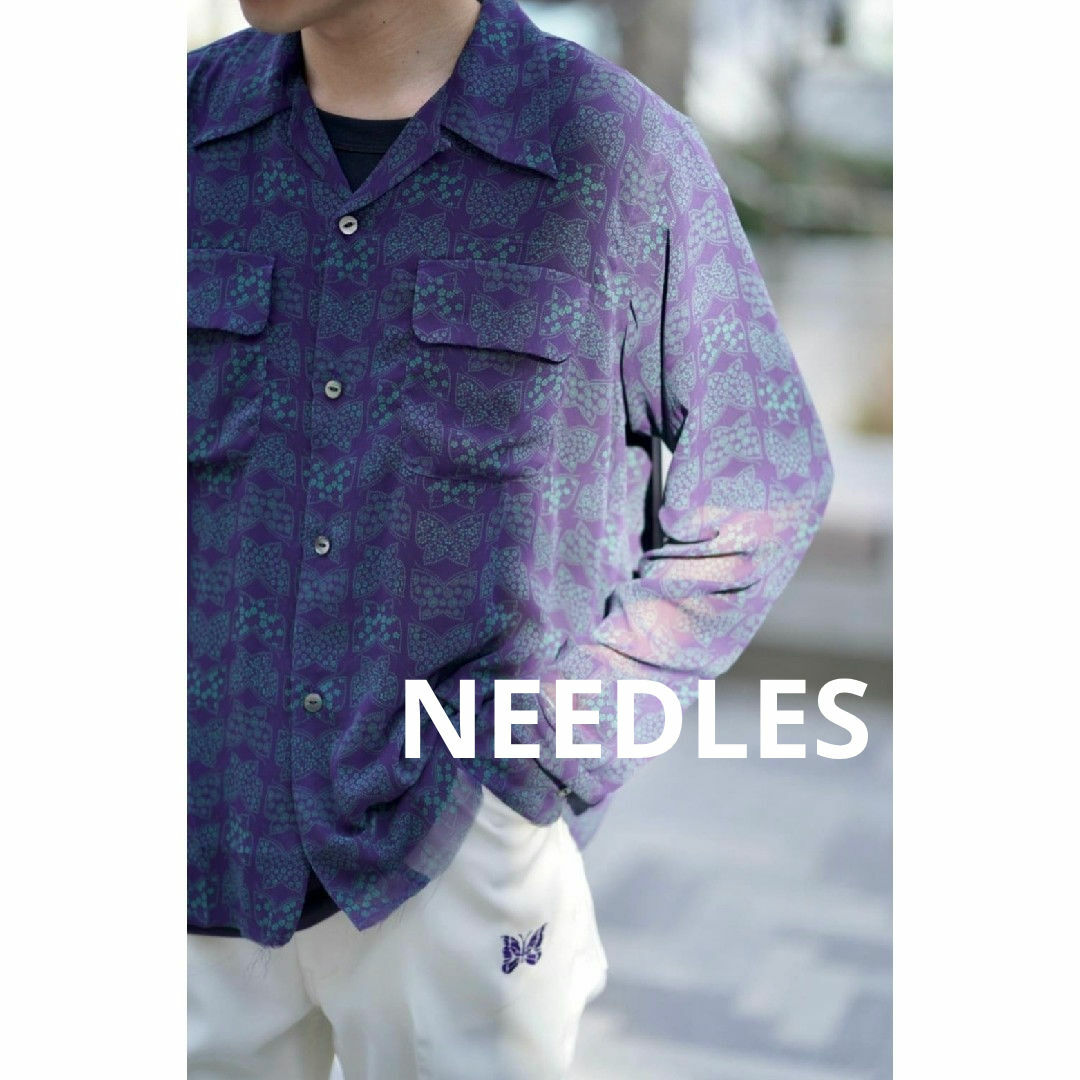 Needles - 1478 美品 NEEDLES C.O.B シアーシャツ 開襟 22SSの Needles - 1478 美品 NEEDLES C.O.B シアーシャツ 開襟 22SSの