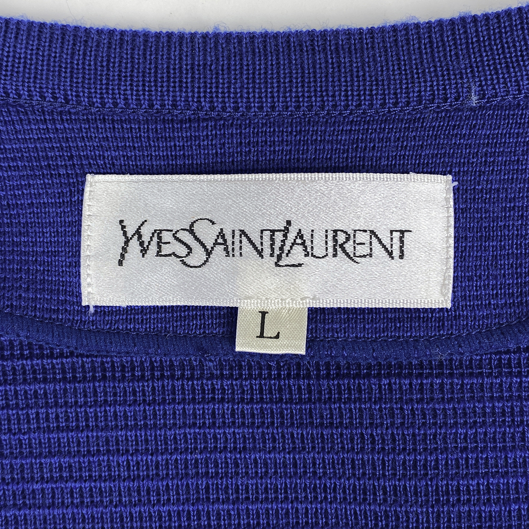 SAINT LAURENT - イヴ・サンローラン ノーカラー ニット SAINT LAURENT - イヴ・サンローラン ノーカラー ニット