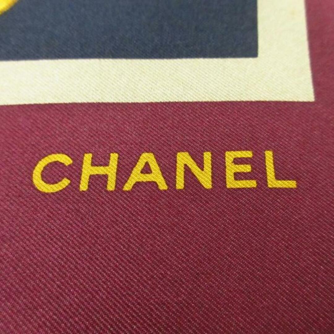 CHANEL - CHANEL(シャネル) スカーフ ココマーク 黒×レッドの CHANEL - CHANEL(シャネル) スカーフ ココマーク 黒×レッドの