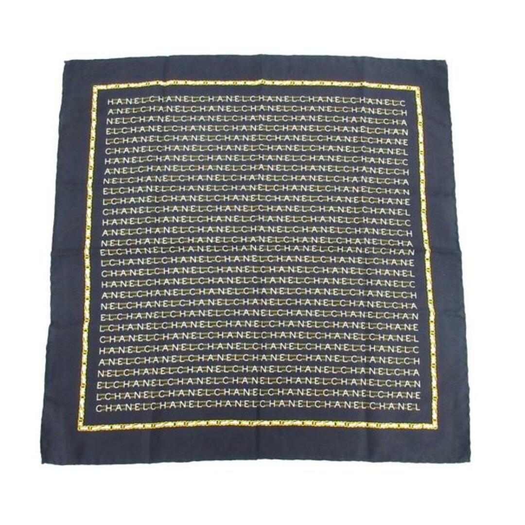 CHANEL - CHANEL(シャネル) スカーフ美品 ロゴ/チェーン 黒×白 CHANEL - CHANEL(シャネル) スカーフ美品 ロゴ/チェーン 黒×白