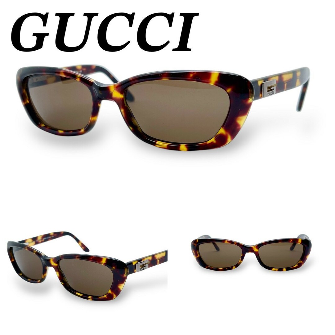 GUCCI - グッチ サングラス プラスチック ブラウン べっ甲柄 美 GUCCI - グッチ サングラス プラスチック ブラウン べっ甲柄 美