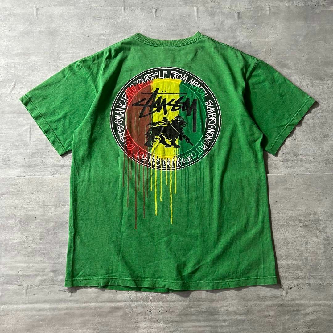 STUSSY - 【2000年代、ラスタライオン】stussyバックプリントT STUSSY - 【2000年代、ラスタライオン】stussyバックプリントT