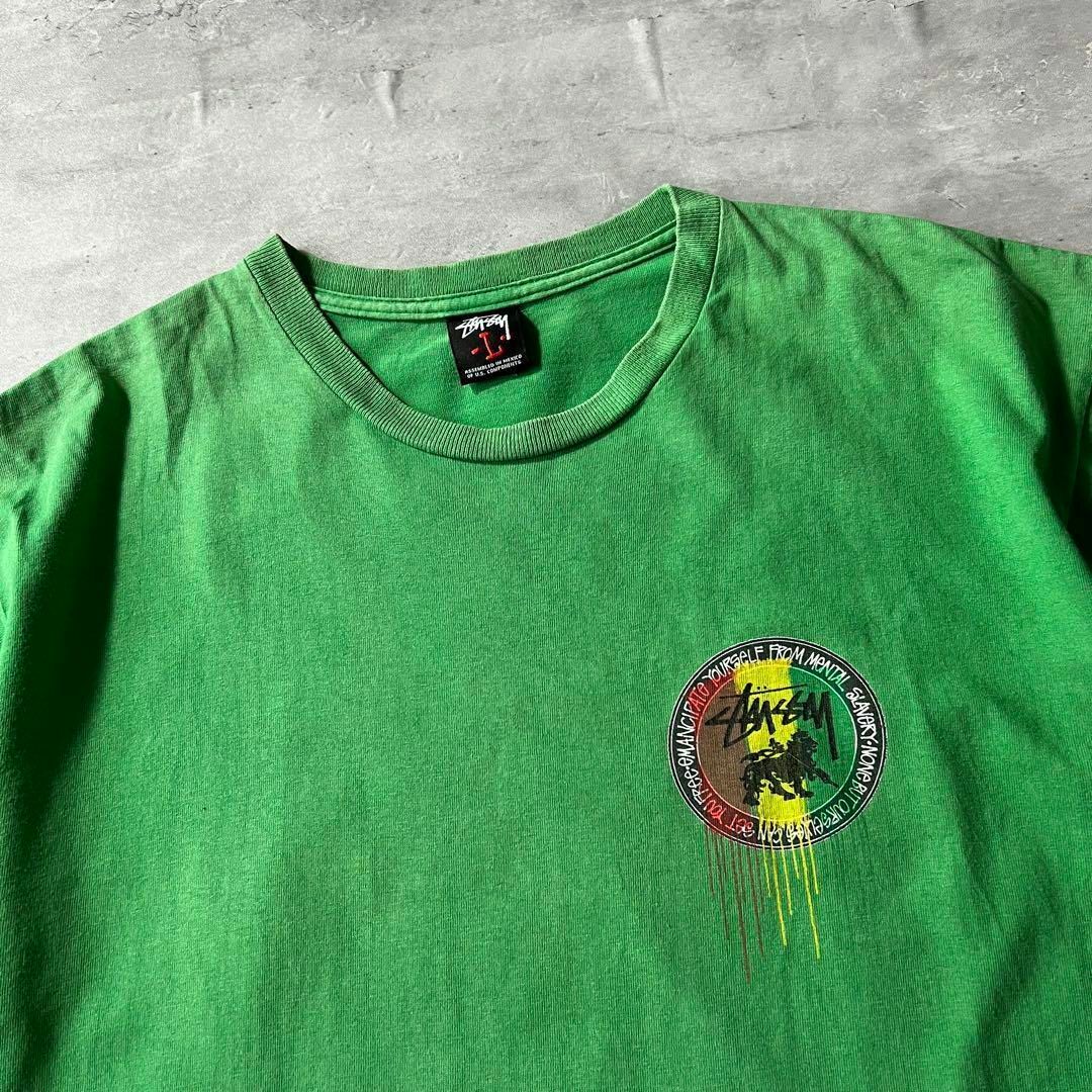 STUSSY - 【2000年代、ラスタライオン】stussyバックプリントT STUSSY - 【2000年代、ラスタライオン】stussyバックプリントT