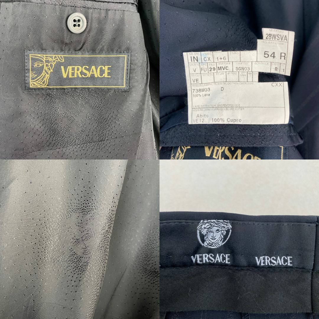 VERSACE - ヴェルサーチ スーツセットアップ 黒 ストライプ VERSACE - ヴェルサーチ スーツセットアップ 黒 ストライプ