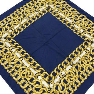 CHANEL - CHANEL(シャネル) スカーフ チェーン柄 ネイビー CHANEL - CHANEL(シャネル) スカーフ チェーン柄 ネイビー