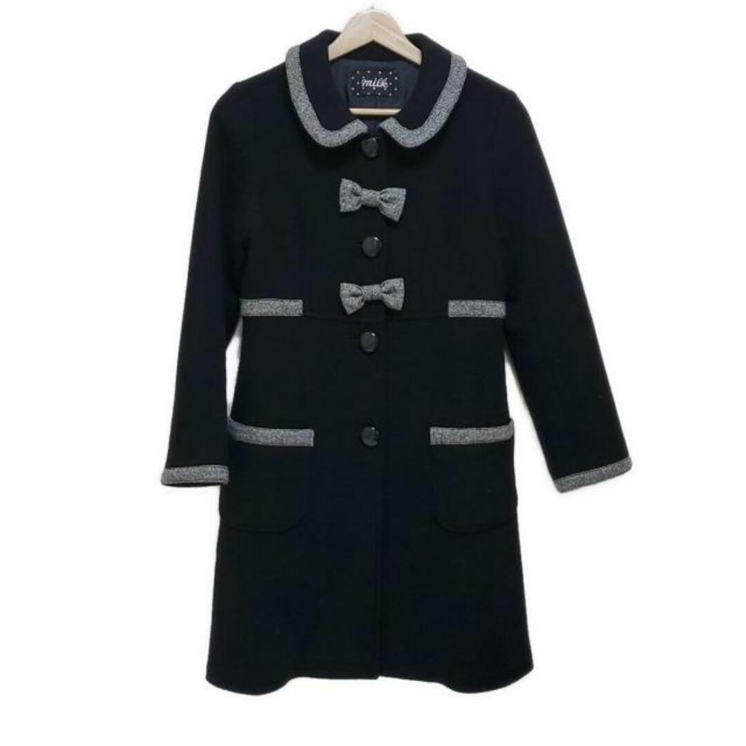 MILK - MILK(ミルク) コート レディース美品 - 黒×ライトグレー MILK - MILK(ミルク) コート レディース美品 - 黒×ライトグレー