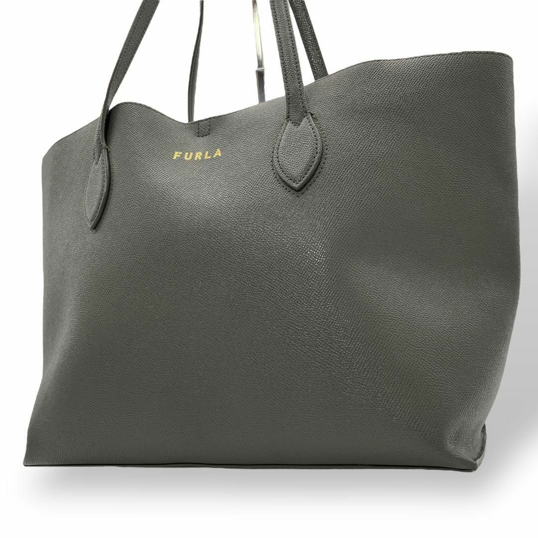 FURLA - 美品! FURLA フルラ ERA エラ トートバッグ グレー系 A4可