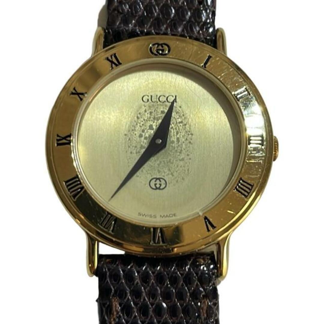 GUCCI - GUCCI(グッチ) 腕時計 - 3000L レディース ゴールドの GUCCI - GUCCI(グッチ) 腕時計 - 3000L レディース ゴールドの