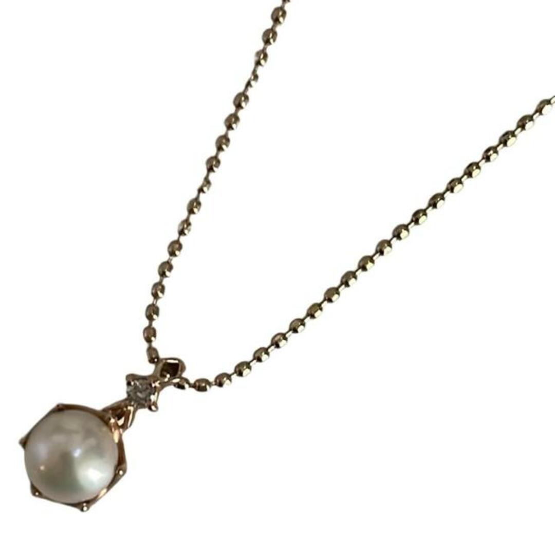 agete - agete(アガット) ネックレス美品 - K10PG×白 agete - agete(アガット) ネックレス美品 - K10PG×白