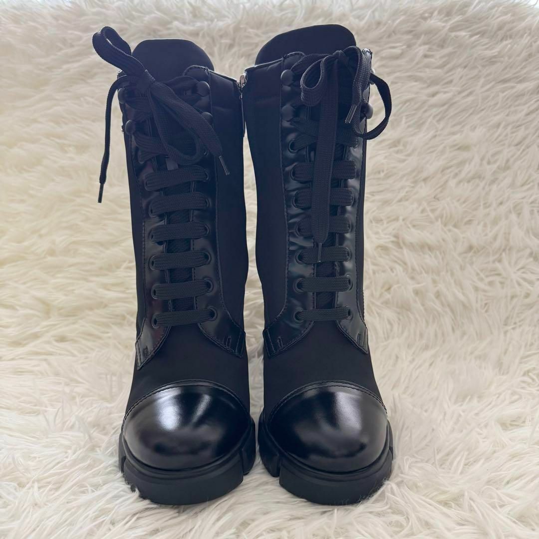 PRADA - 【プラダ】ショートブーツ 三角ロゴ 新品同様 黒 PRADA - 【プラダ】ショートブーツ 三角ロゴ 新品同様 黒