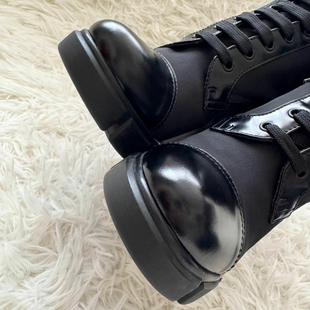 PRADA - 【プラダ】ショートブーツ 三角ロゴ 新品同様 黒 PRADA - 【プラダ】ショートブーツ 三角ロゴ 新品同様 黒