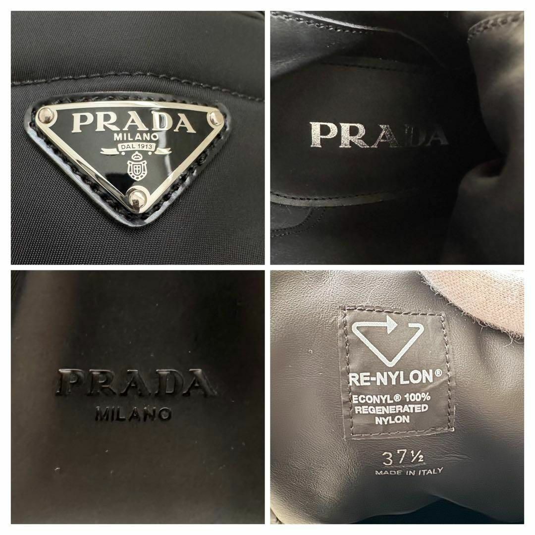 PRADA - 【プラダ】ショートブーツ 三角ロゴ 新品同様 黒 PRADA - 【プラダ】ショートブーツ 三角ロゴ 新品同様 黒