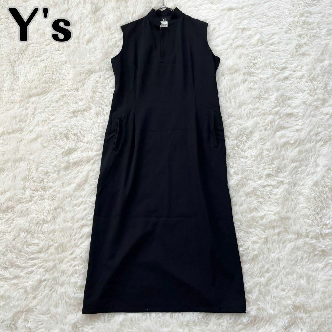Y's - 【ワイズ】ロングワンピース 黒 ブラック ノースリーブの Y's - 【ワイズ】ロングワンピース 黒 ブラック ノースリーブの