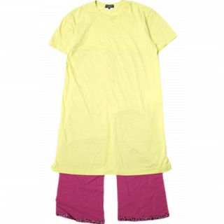 コムデギャルソンオムプリュス(COMME des GARCONS HOMME PLUS)のCOMME des GARCONS HOMME PLUS コムデギャルソンオムプリュス 18SS 日本製 Disco期 ダルメシアン柄ドッキングロングTシャツ PA-T023 S イエロー 半袖 燕尾 トップス【中古】【COMME des GARCONS HOMME PLUS】(Tシャツ/カットソー(半袖/袖なし))