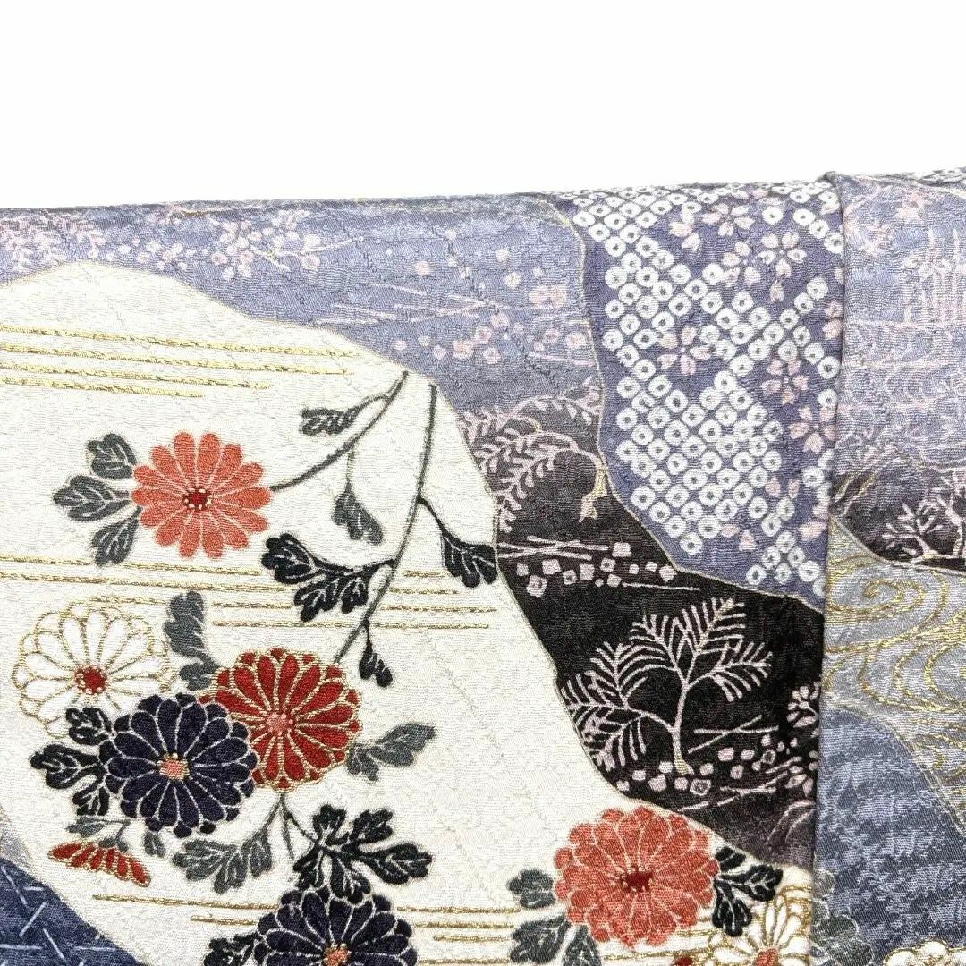 桜 小紋 ブラウン系 美品