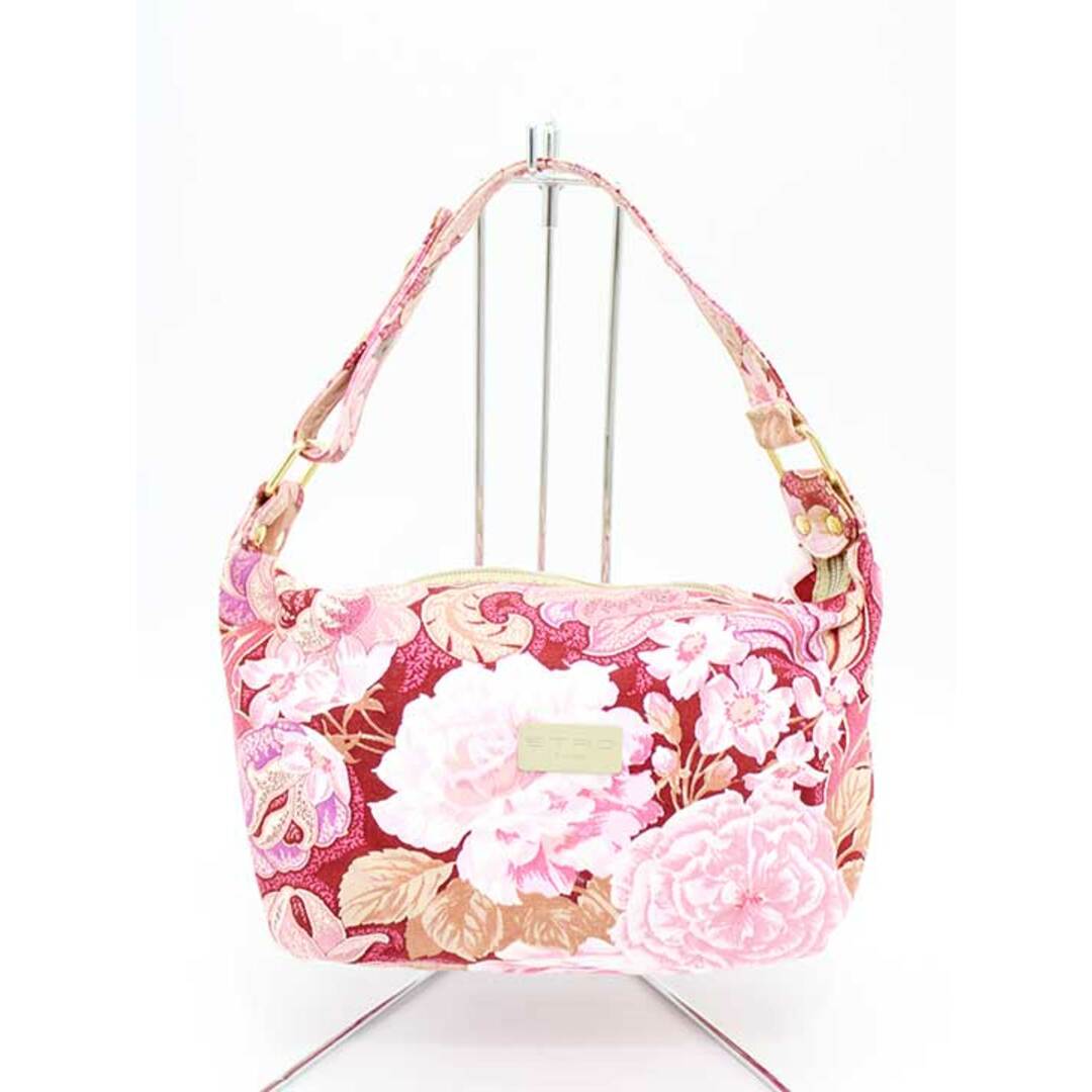 ETRO - エトロ 花柄ハンドバッグ ピンク系 レディース【中古 ETRO - エトロ 花柄ハンドバッグ ピンク系 レディース【中古