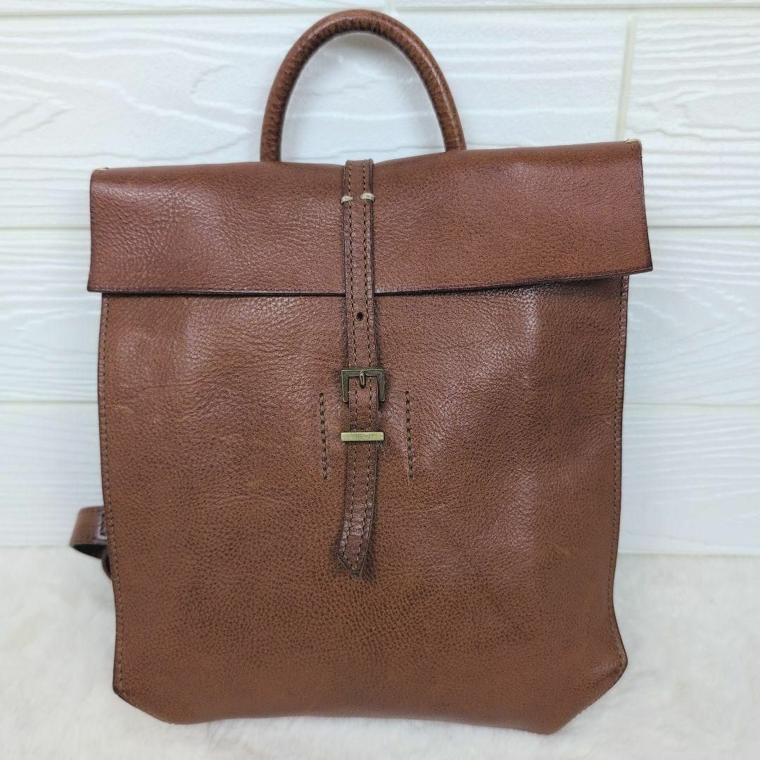 genten - 美品✨genten リュック トスカ 封筒型 レザー ブラウン genten - 美品✨genten リュック トスカ 封筒型 レザー ブラウン
