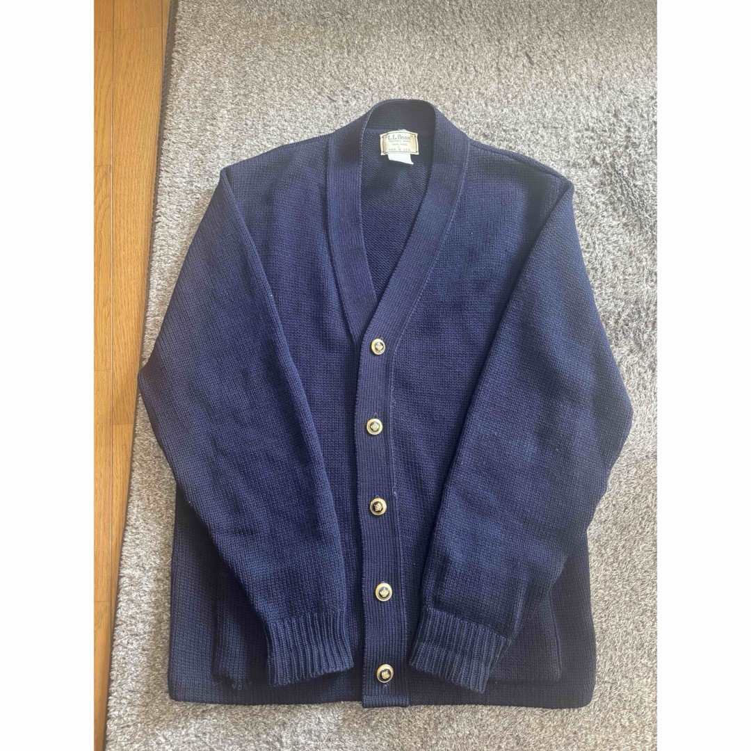 L.L.Bean - made in USA 90s L.L.bean 金ボタン カーディガンの L.L.Bean - made in USA 90s L.L.bean 金ボタン カーディガンの