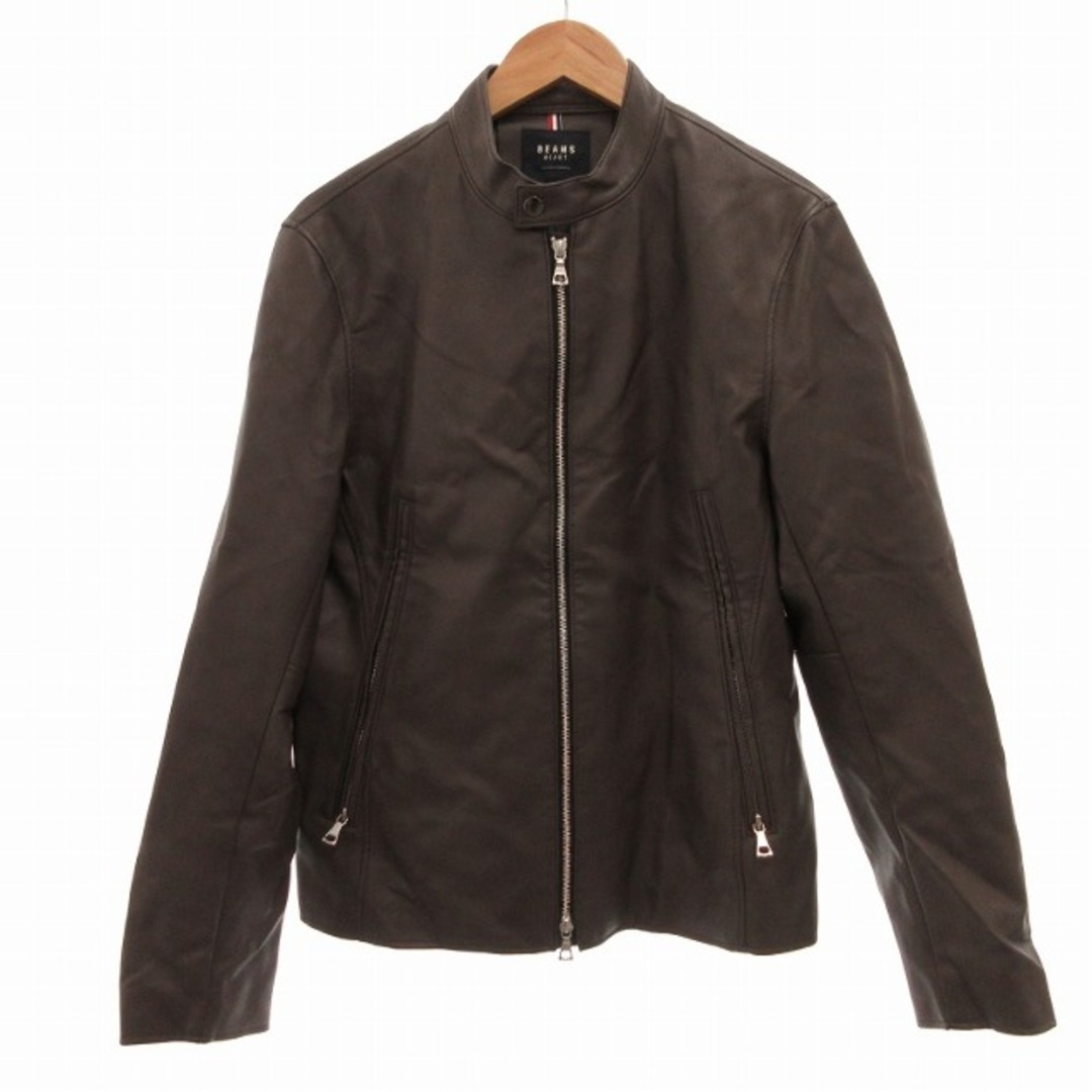 BEAMS HEART ライダースジャケット シングル フェイクレザー Lの BEAMS HEART ライダースジャケット シングル フェイクレザー Lの