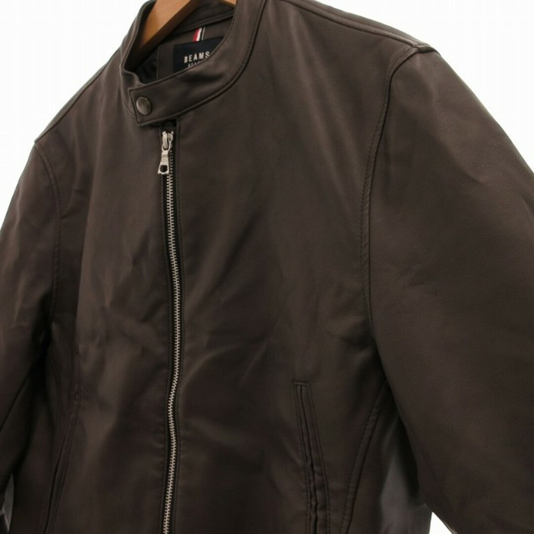 BEAMS HEART ライダースジャケット シングル フェイクレザー Lの BEAMS HEART ライダースジャケット シングル フェイクレザー Lの