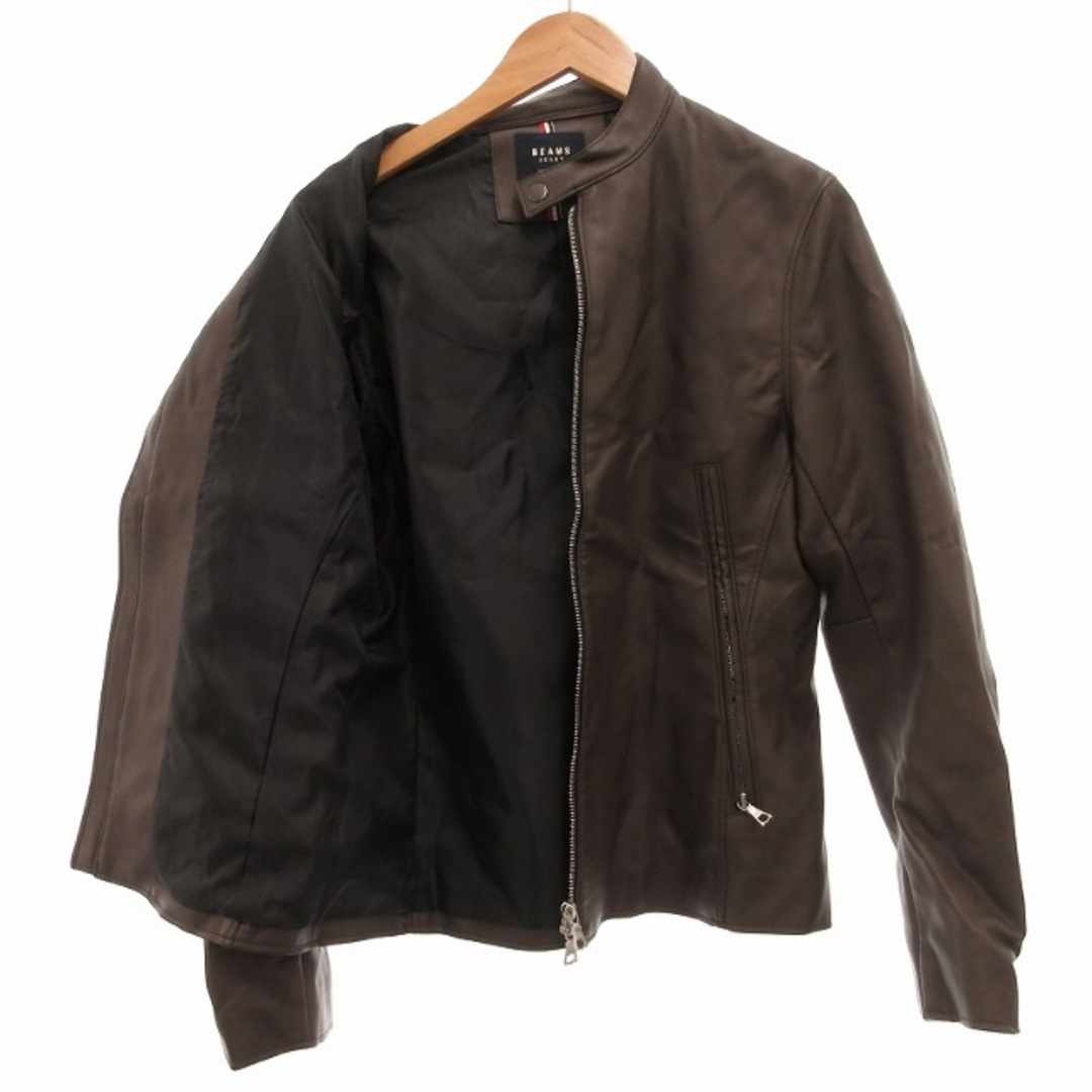 BEAMS HEART ライダースジャケット シングル フェイクレザー Lの BEAMS HEART ライダースジャケット シングル フェイクレザー Lの
