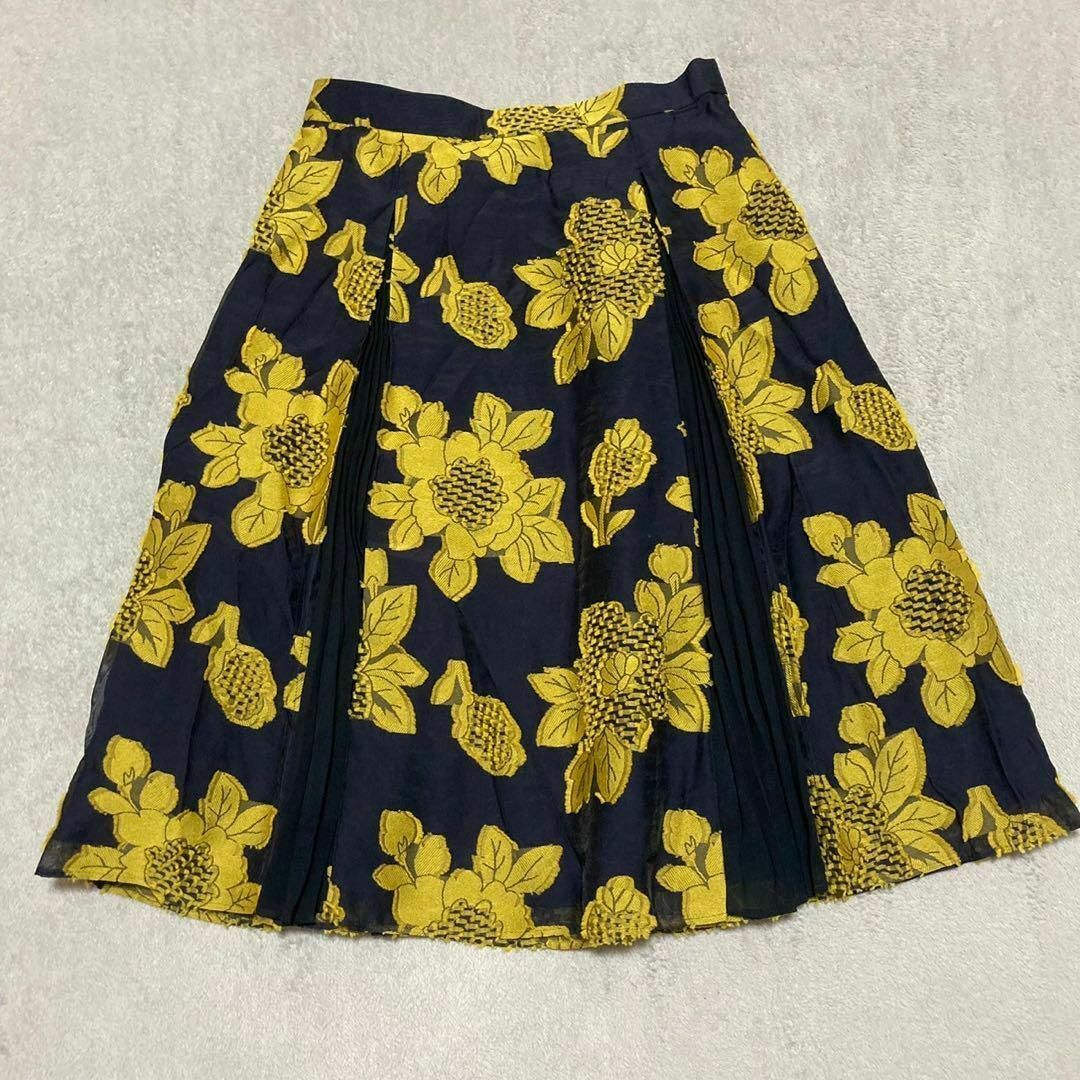 TOCCA - 【TOCCA】 (4) 日本製 綿 花柄 総柄 プリーツスカート TOCCA - 【TOCCA】 (4) 日本製 綿 花柄 総柄 プリーツスカート
