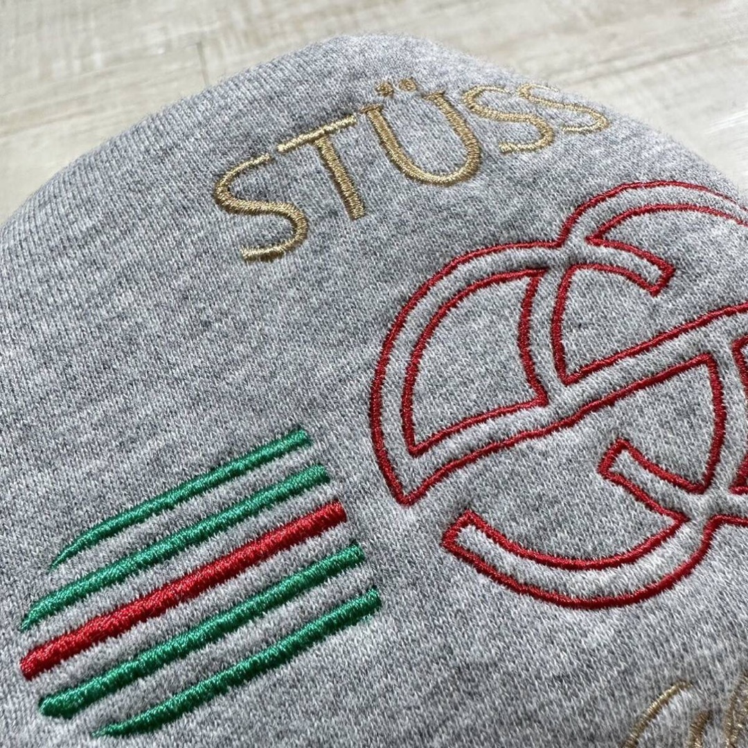 STUSSY - STUSSY ステューシー ロゴ 刺繍 スウェット グレー 系 STUSSY - STUSSY ステューシー ロゴ 刺繍 スウェット グレー 系