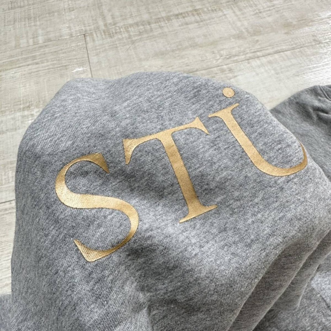 STUSSY - STUSSY ステューシー ロゴ 刺繍 スウェット グレー 系 STUSSY - STUSSY ステューシー ロゴ 刺繍 スウェット グレー 系